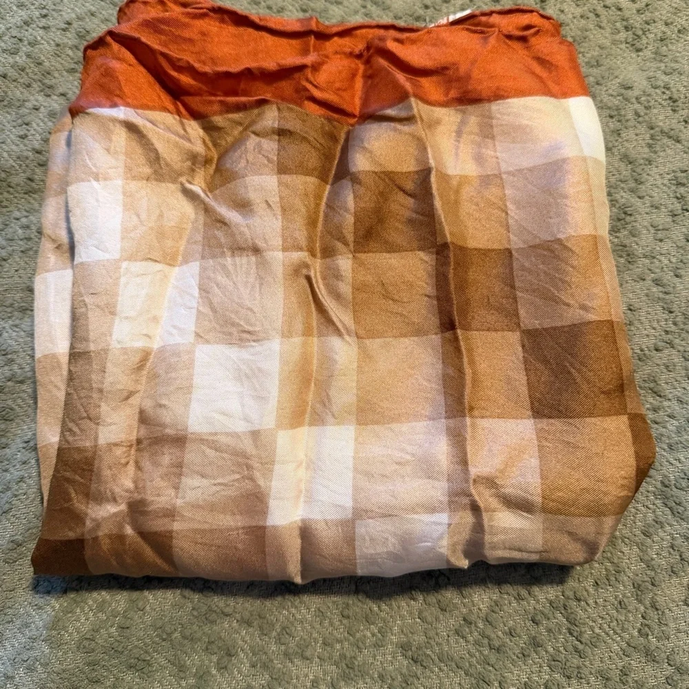 Vintage 100% silk hand rolled and hand printed scarf wrap